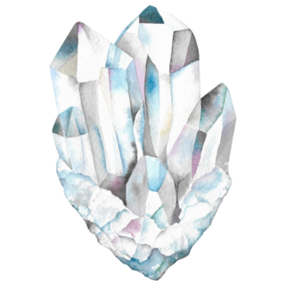 Quartz Crystal Healing, Watercolor Sticker