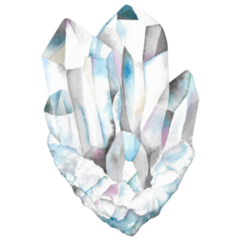 Quartz Crystal Healing, Watercolor Sticker