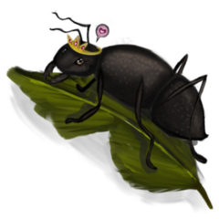 Queen Ant With Green Leaves Sticker