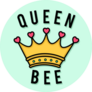 Queen Bee Illustration Of A Crown With Hearts Sticker