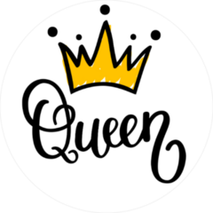 Queen Crown Vector Calligraphy Sticker
