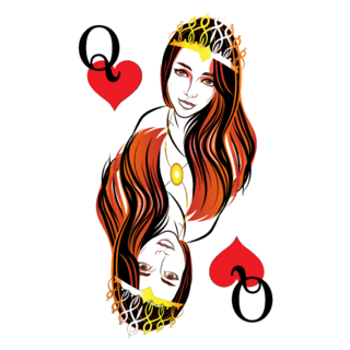 Queen Of Hearts With Long Flowy Hair Sticker