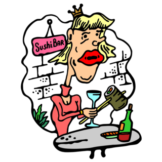 Quirky Sushi Bar Sticker