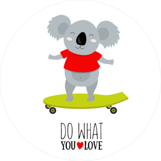 Quote Do What You Love Koala Skateboard Sticker