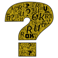 R U Ok Question Mark Illustration Suicide Awareness Sticker