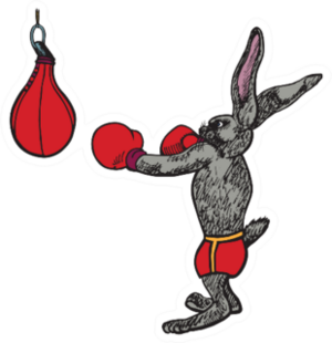 Rabbit (hare) In Red Boxing Gloves Sticker