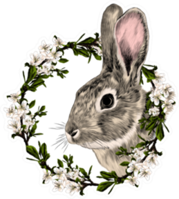 Rabbit In A Frame Of Tree Sketch Sticker
