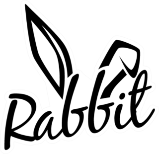 Rabbit Lettering Design Sticker