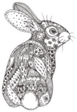 Rabbit With Ethnic Floral Design Sticker
