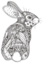 Rabbit With Ethnic Floral Design Sticker