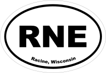Racine, Wisconsin Oval Stickers