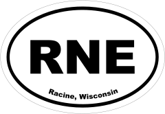 Racine, Wisconsin Oval Stickers
