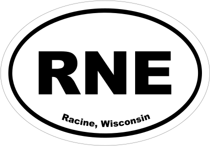 Racine, Wisconsin Oval Stickers