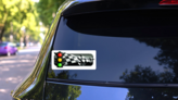 Racing Banner With Traffic Light Sticker on a Rear Car Window (New) example