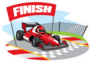 Racing Car Reaching The Finish Line Sticker