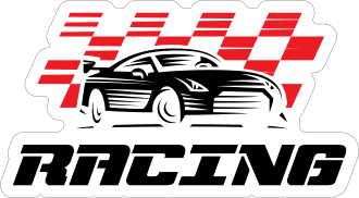 Racing Car Sticker Shipped Fast & Free!