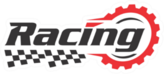 Racing Logo With Flag and Lettering Sticker
