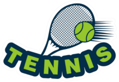 Racket Tennis And Ball Logo Sticker