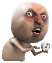Rage Face With Clock Meme Sticker