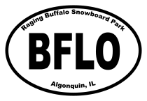 Raging Buffalo Snowboard Park Oval Sticker