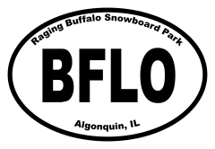 Raging Buffalo Snowboard Park Oval Sticker