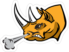 Raging Rhino Mascot Sticker