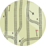 Railroad Pattern With Tracks On Green Sticker