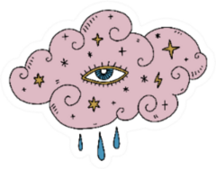 Rain Cloud Boho Illustration Sticker