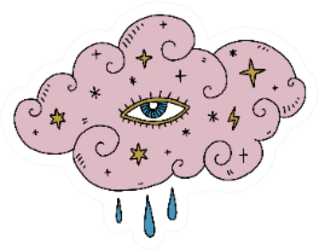 Rain Cloud Boho Illustration Sticker