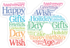 Rainbow 16th Birthday Sticker