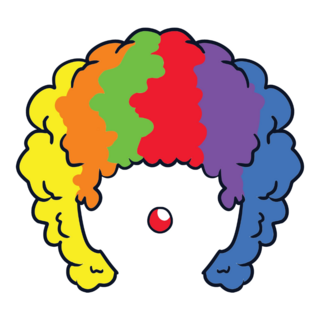 Rainbow Afro Clown Hair Sticker