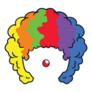 Rainbow Afro Clown Hair Sticker