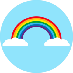 Rainbow And Clouds Circle Sticker