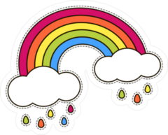 Rainbow And Clouds Patch Sticker