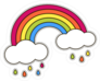 Rainbow And Clouds Patch Sticker