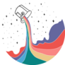 Rainbow Can Of Paint With Space Doodle Art Sticker