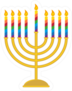 Rainbow Candle Hanukkah Menorah Sticker