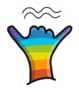 Rainbow Cartoon Shaka Hand Sticker