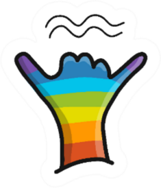 Rainbow Cartoon Shaka Hand Sticker