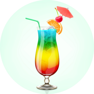 Rainbow Cocktail On Green Sticker