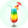 Rainbow Cocktail On Green Sticker