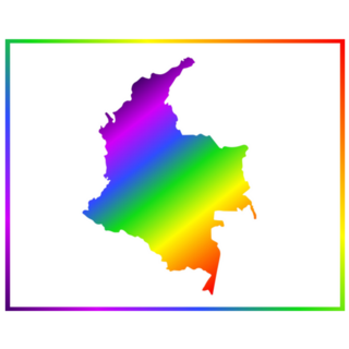 Rainbow Colored Gradient Map Of Country Colombia Sticker