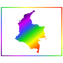 Rainbow Colored Gradient Map Of Country Colombia Sticker