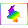 Rainbow Colored Gradient Map Of Country Colombia Sticker