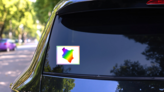 Rainbow Colored Gradient Map Of Country Kenya Sticker on a Rear Car Window (New) example