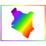 Rainbow Colored Gradient Map Of Country Kenya Sticker