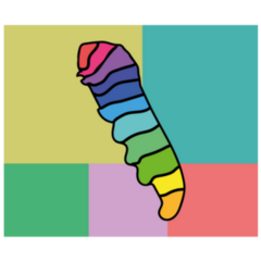 Rainbow, Colorful Caterpillar Art Sticker