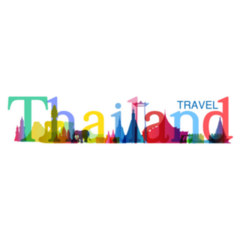 Rainbow Colorful Landmark Thailand Lettering Sticker