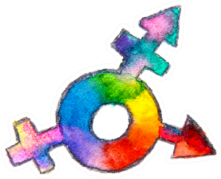 Rainbow Colorful Watercolor Of Lgbt Symbol Gender Sticker