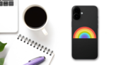 Rainbow Dome Sticker on a Phone (New) example